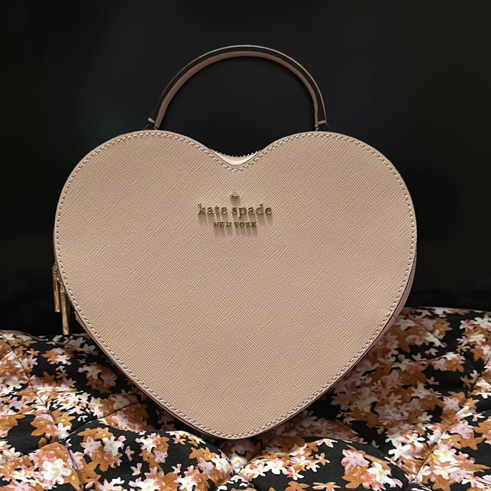 Kate Spade ♠️ Large Heart-Shaped Pink Handbag